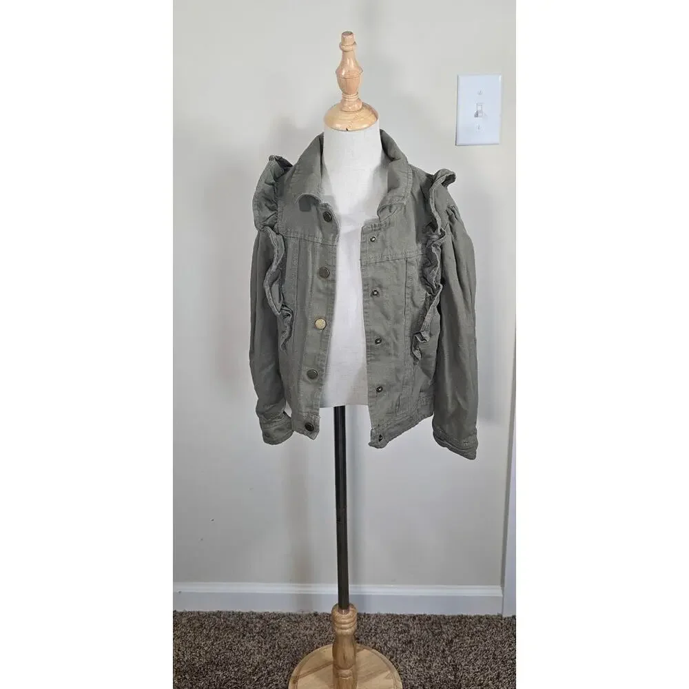 Urban Republic Winona Ruffled Denim Jacket Size 7 / 8